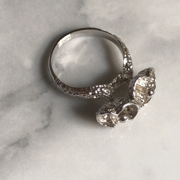 Sterling silver flower art ring size 5.75 - Picture 6 of 7